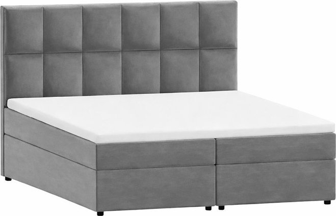 Šedá boxspring postel s úložným prostorem 180x200 cm Flip – Ropez
