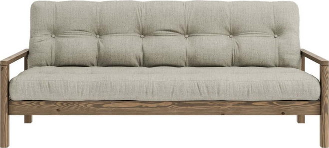 Béžová lněná rozkládací pohovka 205 cm Knob – Karup Design