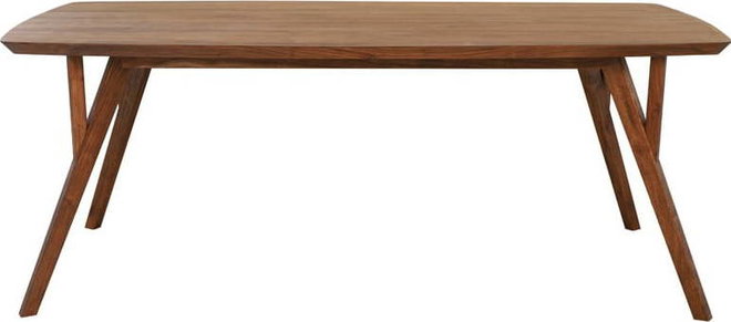 Hnědý jídelní stůl s deskou z akácie 100x220 cm Quenza – Light & Living