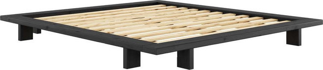 Černá dvoulůžková postel z borovicového dřeva s roštem 180x200 cm Japan – Karup Design