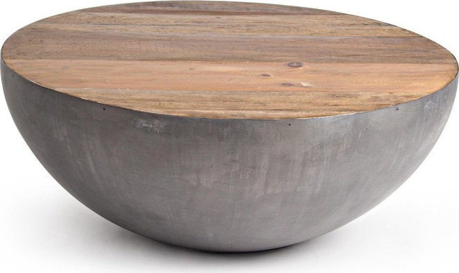 Šedý/v přírodní barvě kovový kulatý konferenční stolek ø 90 cm Lancaster – Bizzotto