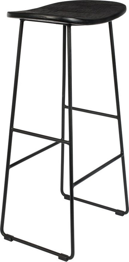 Černá barová stolička z teakového dřeva (výška sedáku 76 cm) Tangle – White Label