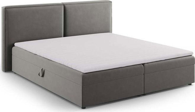 Šedá boxspring postel s úložným prostorem 180x200 cm Arendal – Cosmopolitan Design