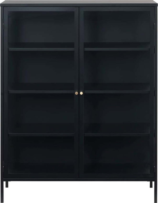 Černá kovová vitrína 110x140 cm Carmel – Unique Furniture