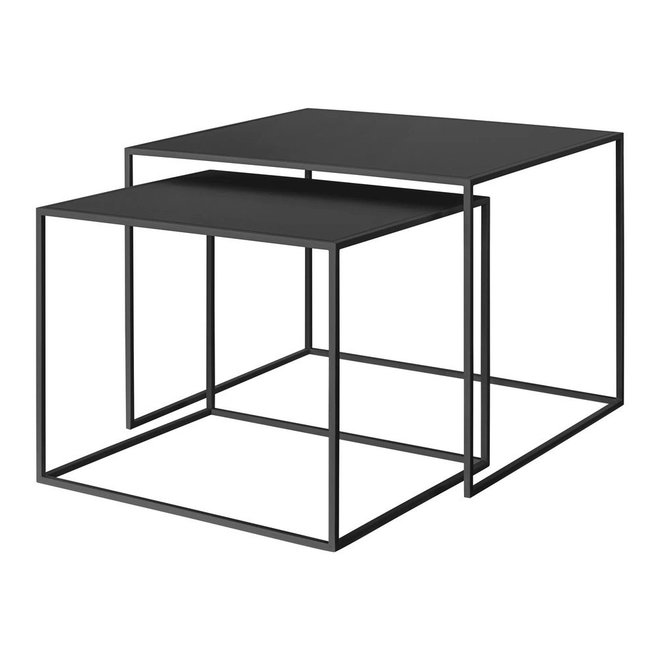 Černé kovové konferenční stolky v sadě 2 ks 50x60 cm Fera – Blomus