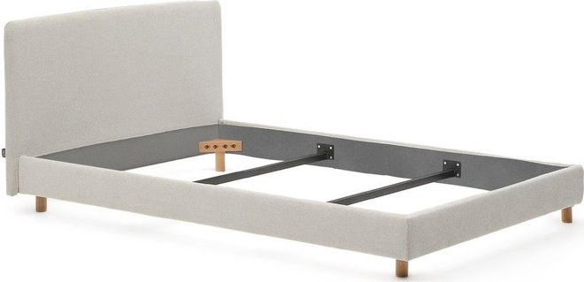 Šedá čalouněná jednolůžková postel bez roštu 90x200 cm Valma – Kave Home