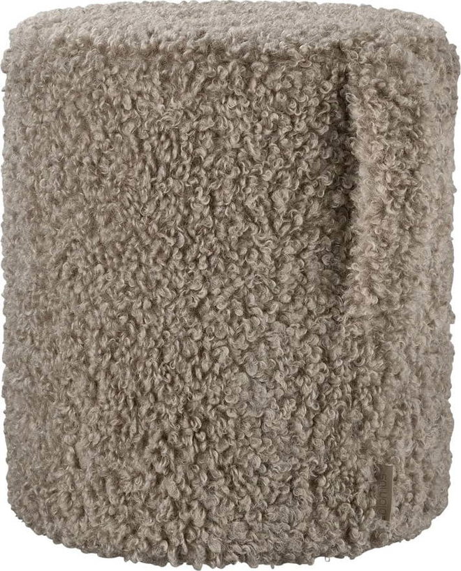 Hnědý taburet z textilie bouclé Teddy – Blomus