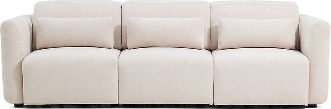 Béžová žinylková polohovací/rozkládací pohovka s lenoškou 255 cm Lares – Kave Home