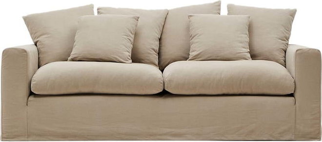 Béžová lněná pohovka 240 cm Nora – Kave Home