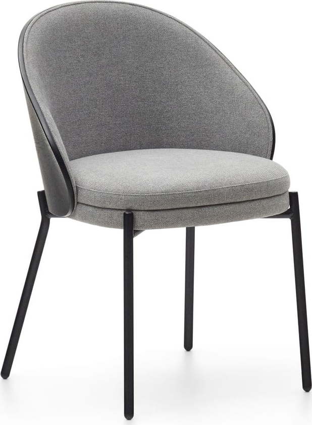 Černé/šedé čalouněné jídelní křeslo Eamy – Kave Home