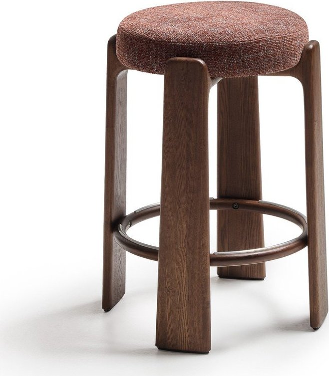 Hnědá/v tmavě přírodní barvě barová stolička z jasanového dřeva (výška sedáku 75 cm) Granite – Kave Home