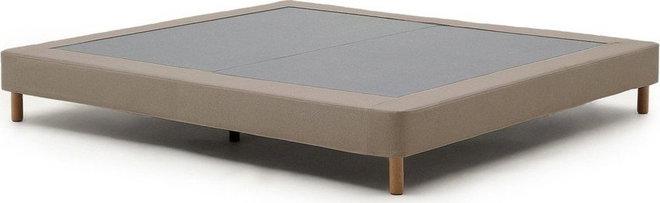 Hnědá čalouněná dvoulůžková postel bez čela 160x200 cm Ofelia – Kave Home