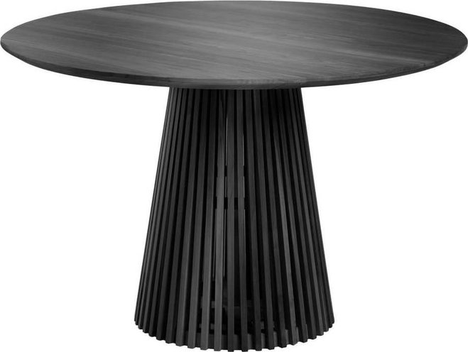 Černý kulatý jídelní stůl z masivu mindi ø 120 cm Jeanette – Kave Home