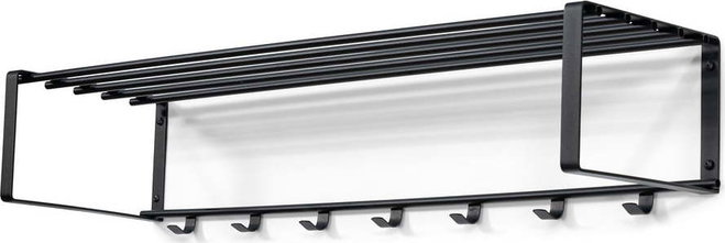 Černý kovový nástěnný věšák s poličkou 100 cm Rex – Spinder Design