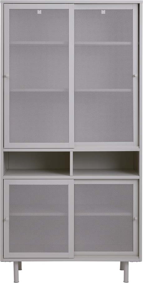 Šedá kovová skříň s posuvnými dveřmi 90x180x40 cm Veep – Unique Furniture
