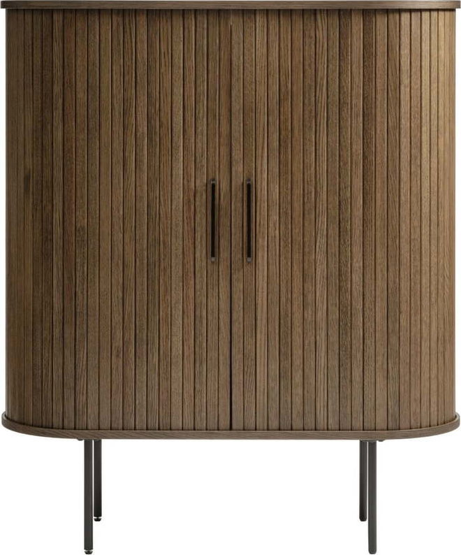 Hnědá skříňka v dekoru dubu s posuvnými dveřmi 100x118 cm Nola – Unique Furniture