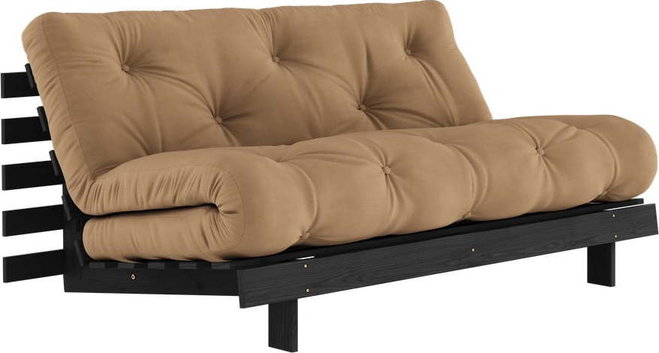 Hnědá rozkládací pohovka 160 cm Roots Black Night – Karup Design