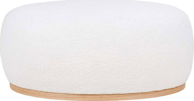 Bílý taburet z textilie bouclé Manhattan – House Nordic