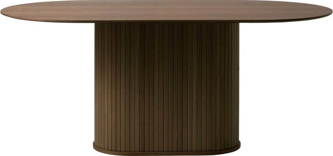 Hnědý jídelní stůl s deskou v dubovém dekoru 95x180 cm Nola – Unique Furniture
