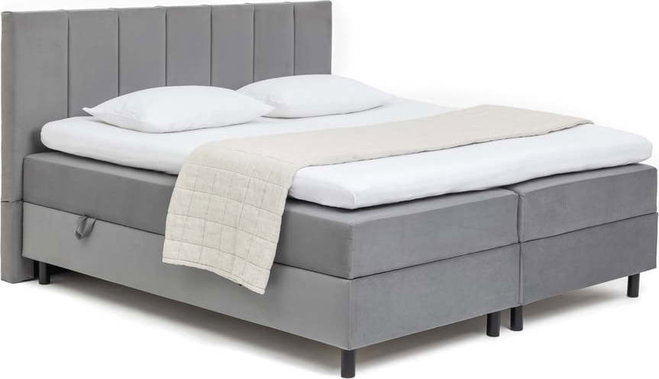Šedá boxspring postel s úložným prostorem 160x200 cm Elva Bold Line – Bonami Selection