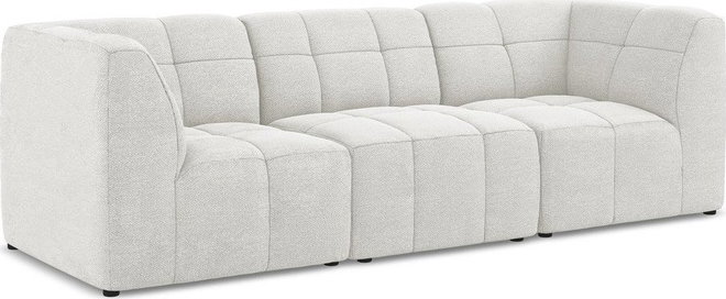 Bílá pohovka z textilie bouclé 255 cm Aloha – Makamii