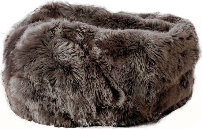 Šedý sedací vak z ovčí kožešiny Native Natural, ⌀ 110 cm