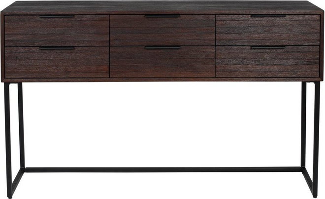 Tmavě hnědý konzolový stolek z teakového dřeva 35x135 cm Webster – White Label