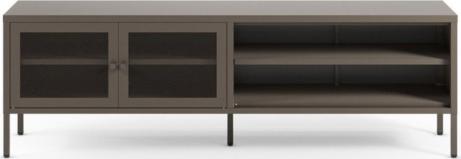Šedý kovový TV stolek 160x50x35 cm Fayna – Marckeric