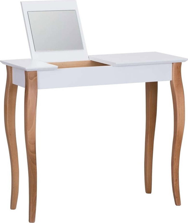 Bílý toaletní stolek se zrcadlem Ragaba Dressing Table, délka 85 cm