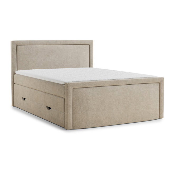Béžová boxspring postel s úložným prostorem 140x200 cm Fresco – Maison de Rêve