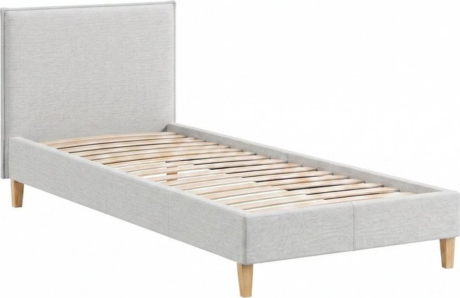 Béžová čalouněná jednolůžková postel s roštem 90x200 cm Tina – Ropez