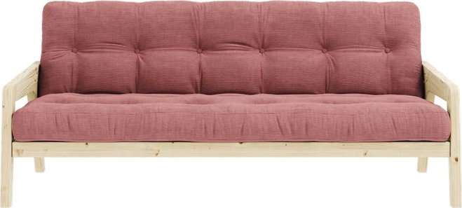 Růžová manšestrová rozkládací pohovka 204 cm Grab Clear – Karup Design
