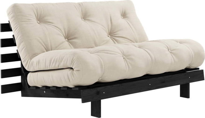 Béžová rozkládací pohovka 140 cm Roots Black Night – Karup Design