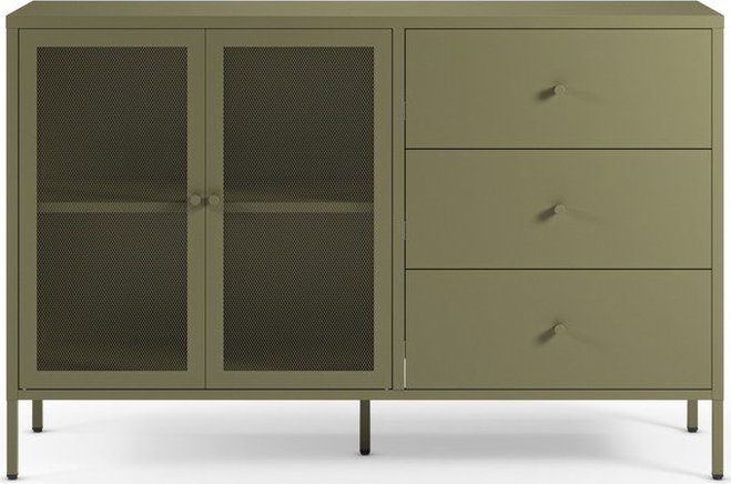 Zelená kovová komoda 140x90x40 cm Fayna – Marckeric