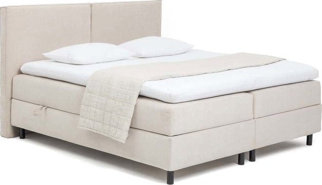 Béžová boxspring postel s úložným prostorem 160x200 cm Elva Bold – Bonami Selection