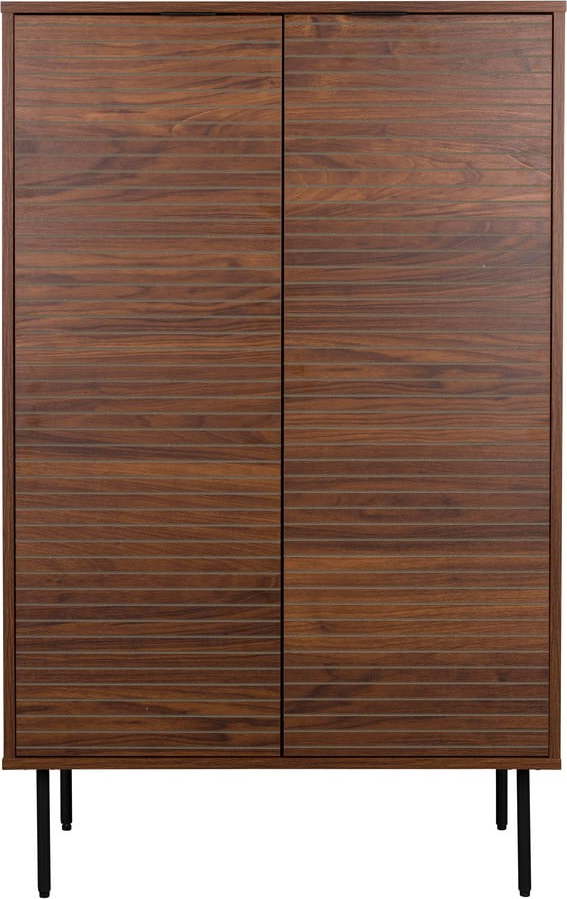 Hnědá skříňka v dekoru ořechu 80x130x40 cm Stripes – White Label