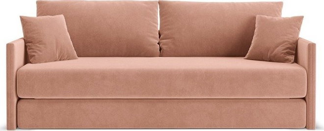 Růžová sametová rozkládací pohovka 209 cm Shannon – Cosmopolitan Design